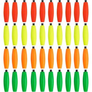 OROOTL Fishing Bobbers Floats for Catfish Peg Floats for Catfishing Cigar Foam Slip Fishing Bobbers for Santee Rig Catfish Freshwater Saltwater 2in 2.5in 3in(Mix 4 Colors-40pcs)