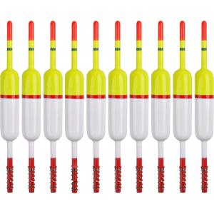 OROOTL Fishing Floats and Bobbers Wood Slip Bobbers for Fishing Balsa Floats Spring Slip Bobbers for Crappie Catfish Panfish Walleyes Fishing Tackle Accessories 10 Pack(5g – 2.36in*0.67in*5.63in – 10pcs)