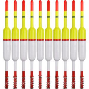 OROOTL Fishing Floats and Bobbers Wood Slip Bobbers for Fishing Balsa Floats Spring Slip Bobbers for Crappie Catfish Panfish Walleyes Fishing Tackle Accessories 10 Pack(4g – 2.17in*0.47in*5.63in – 10pcs)