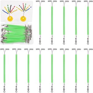 OROOTL Fishing Leaders Stainless Steel Fishing Wire Leader Trace 3 Way Luminous Tube Fishing Rigs with Swivels T Shape Balance Lure Connector for Surf Saltwater Freshwater Gear