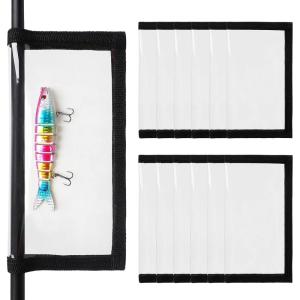 OROOTL Fishing Lure Wraps Hook Covers, 5/12 Packs Fishing Lure Covers for Rod Durable Clear PVC Treble Hook Cover Bait Storage Protector Keep Safe from Sharp Hooks(Black-6 M+6 L)