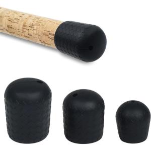 OROOTL Fishing Rod Butt Cushion, Fishing Rod Seat Cushions Silicone Fishing Rod Butt End Cap Fishing Rod Protector Fishing Pole Holder Fishing Accessories L/M/S(Black-9pcs)