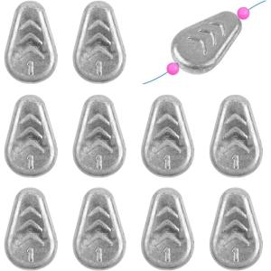 OROOTL No Roll Sinkers Fishing Weights, Catfish Weights Flat Inline Sinkers Weight No Snag Slip Sinker Saltwater Surf Fishing Gear Tackle for Catfishing Rigs(1oz-10pcs)