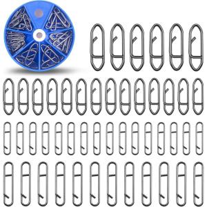 OROOTL Power Fishing Clips Kit, 48/165pcs Speed Clips High Strength Stainless Steel Fishing Snap Quick Clip for Fishing Lures Freshwater Saltwater Connector Tackle(Clip Kit – 48pcs)