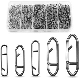 OROOTL Power Fishing Clips Kit, 48/165pcs Speed Clips High Strength Stainless Steel Fishing Snap Quick Clip for Fishing Lures Freshwater Saltwater Connector Tackle(Clip Kit – 165pcs)