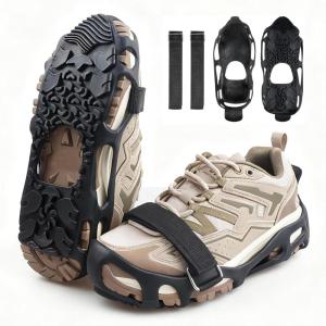 OROOTL Spikeless Ice Cleats Anti Slip Shoe Grippers for Slick Wet Slippery Surface, Slip On Ice Shoes Cleats Rubber Tread Overshoes for Roofing Shoes Indoor Outdoor Use(S/M [US: 5.5-8 UK:3.5-7])