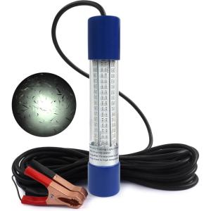 OROOTL Underwater Fishing Light Super Bright 10.8W 12V-24V 180 LED Submersible Fishing Bait Finder Lamp Deep Drop Fish Light for Nigh Fishing Boat Dock Shrimp Prawns Squid Fish Crowd(White)