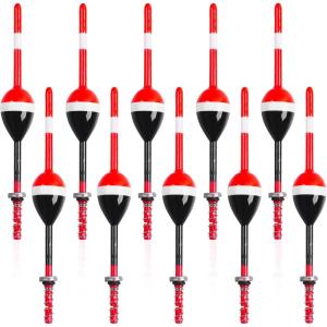 OROOTL Wood Slip Bobbers Fishing Floats and Bobbers, 10pcs Spring Oval Stick Slip Floats Weighted Bobber for Crappie Catfish Trout Panfish Walleyes Fishing(6in*1.25in*0.75in -10pcs)