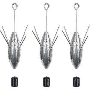 Sputnik Sinkers Surf Fishing Weights, 3pcs Sputnik Weights with Long Tail 3oz-7oz Surf Casting Fishing Sinkers and Weight for Saltwater Catfish Beach Sand Ocean(6oz-3pcs)