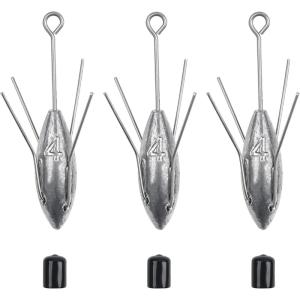 Sputnik Sinkers Surf Fishing Weights, 3pcs Sputnik Weights with Long Tail 3oz-7oz Surf Casting Fishing Sinkers and Weight for Saltwater Catfish Beach Sand Ocean(4oz-3pcs)