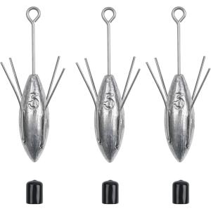 Sputnik Sinkers Surf Fishing Weights, 3pcs Sputnik Weights with Long Tail 3oz-7oz Surf Casting Fishing Sinkers and Weight for Saltwater Catfish Beach Sand Ocean(5oz-3pcs)