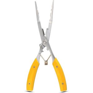 Stainless Steel Fishing Pliers, Long Nose Fish Pliers Hook Remover Braid Line Cutter Sinker Crimper Rustproof Fishing Multitool Accessories for Saltwater Freshwater