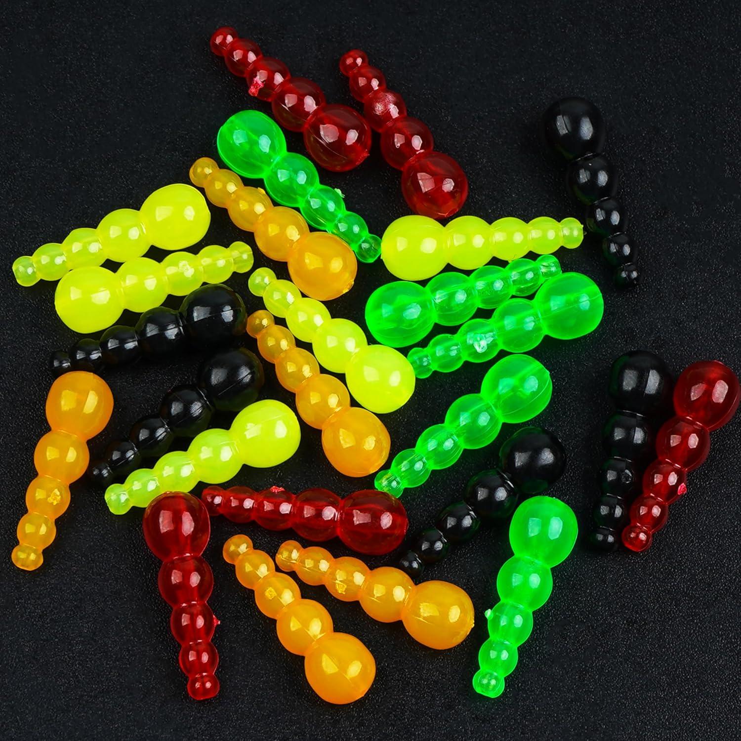 imageOROOTL Fishing Beads Stacked Fishing Beads 250pcs Trout Beads Plastic Fish Beads Kit Fishing Line Bead Eggs for Walleye Rig Inline Spinner Rig Lure Making Supplies Saltwater FreshwaterRed250pcs