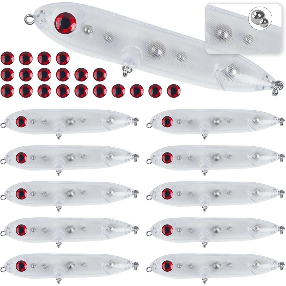 imageOROOTL Lure Blanks Catfish Rattling Line Float Lures Unpainted Hard Bait Bodies with 3D Eyes Peg Floats for Catfishing Tackle Santee Rigs10pcs