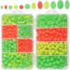imageFishing Beads Saltwater Freshwater 1000pcs Glow Fish Beads Soft Rubber Fishing Line Bead Oval Round Luminous Bait Eggs for Rigs Steelhead Trout Bass Salmon Lure Making