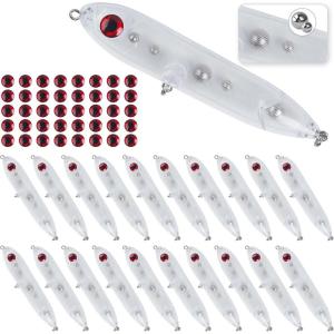 OROOTL Lure Blanks Catfish Rattling Line Float Lures Unpainted Hard Bait Bodies with 3D Eyes Peg Floats for Catfishing Tackle Santee Rigs(20pcs)