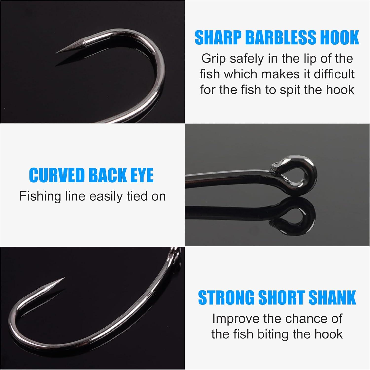 image210pcs Barbless Fishing Hooks Kit Carp Fishing Circle Hooks Curve Shank Fly Tying Hook for Carp Hair Rigs Freshwater Saltwater