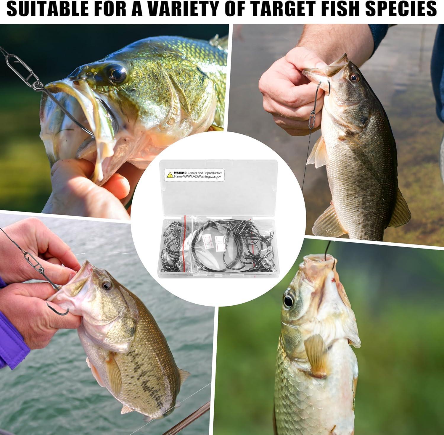 imageOROOTL Fishing Circle Hooks Rigs 1530pcs Saltwater Fishing Steel Leader Hook Rigs Heavy Duty Circle Hook with Wire Leader Circle Hook Rigs for Catfish Lure Rig Catfishing Tackle80