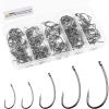 image210pcs Barbless Fishing Hooks Kit Carp Fishing Circle Hooks Curve Shank Fly Tying Hook for Carp Hair Rigs Freshwater Saltwater