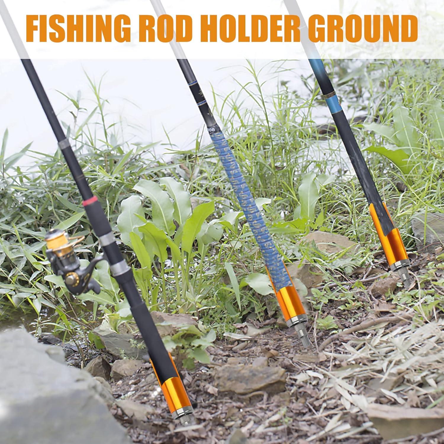 image:imageOROOTL Fishing Rod Holder for Ground Bank Fishing Pole Rack Stand Fish Pole Holder Ground Universal Folding Fishing Rod Pole Holder for Bank Beach Lake Fishing