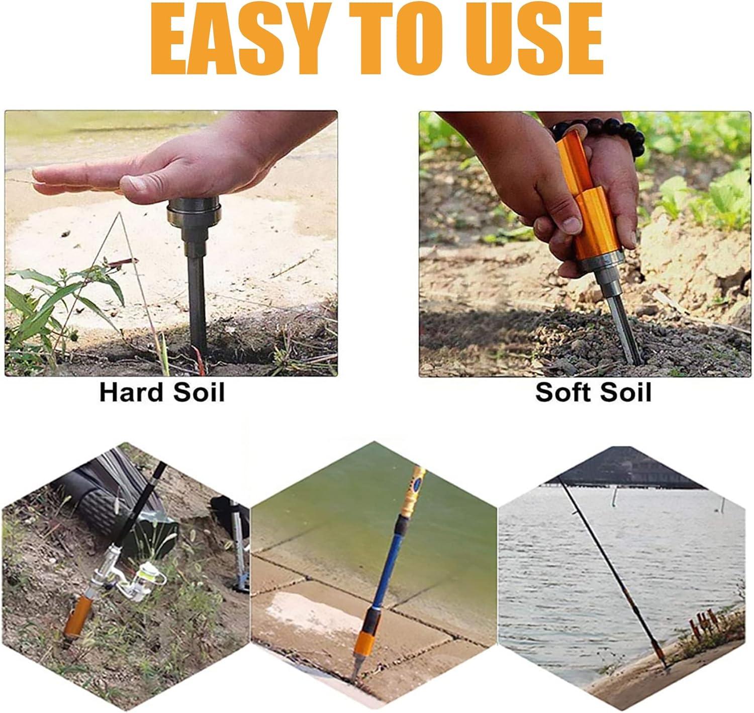 image:imageOROOTL Fishing Rod Holder for Ground Bank Fishing Pole Rack Stand Fish Pole Holder Ground Universal Folding Fishing Rod Pole Holder for Bank Beach Lake Fishing